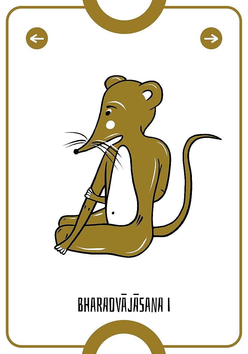 Joga gra dla dzieci - jogra - pozycja bharadvājāsana I