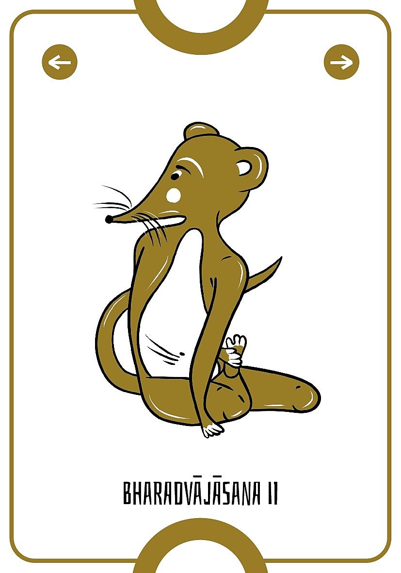 Joga gra dla dzieci - jogra - pozycja bharadvājāsana II